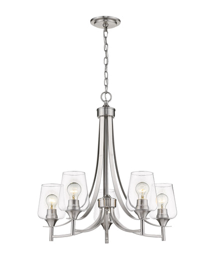 Joliet 5 Light Chandelier Brushed Nickel