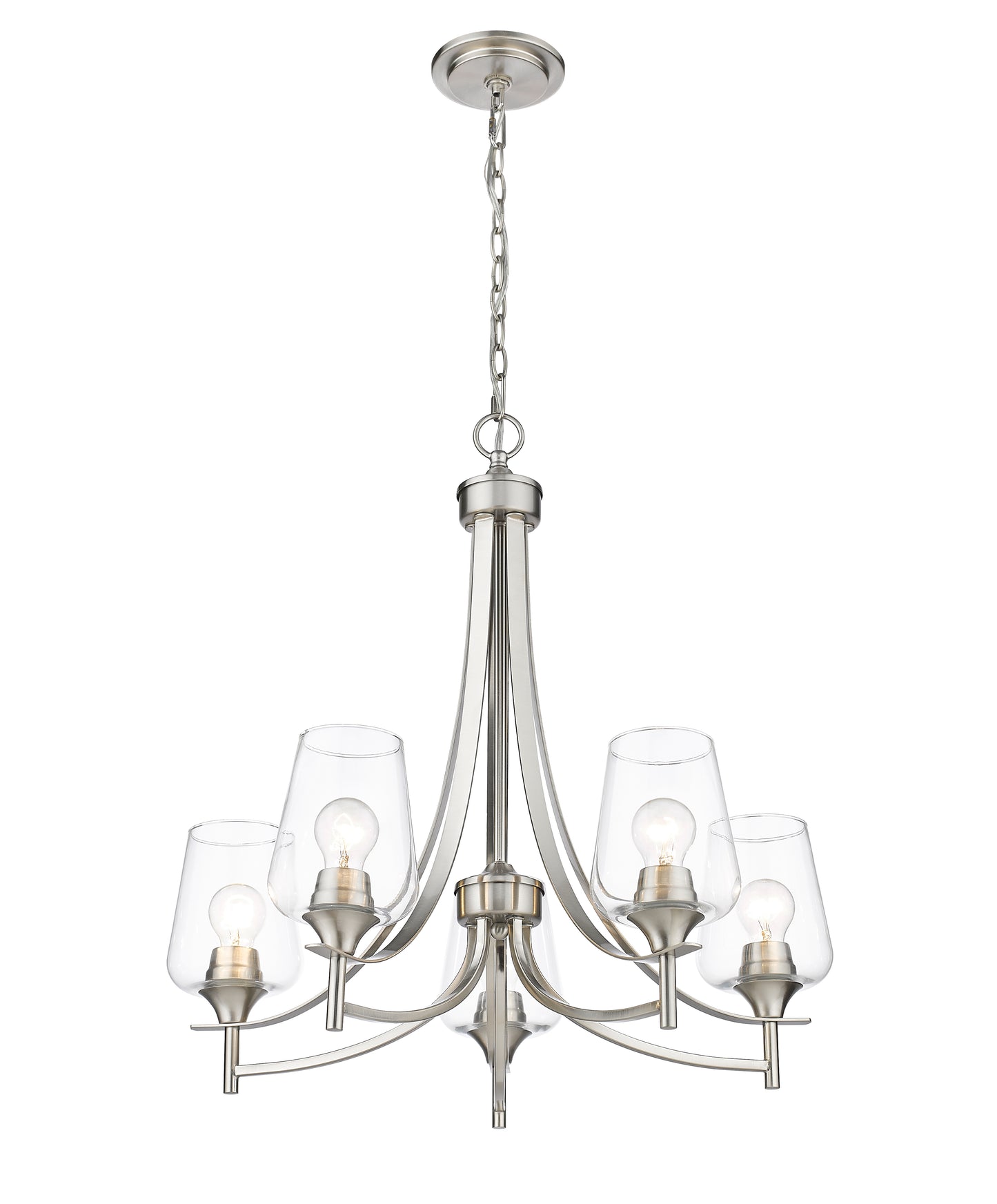 Joliet 5 Light Chandelier Brushed Nickel