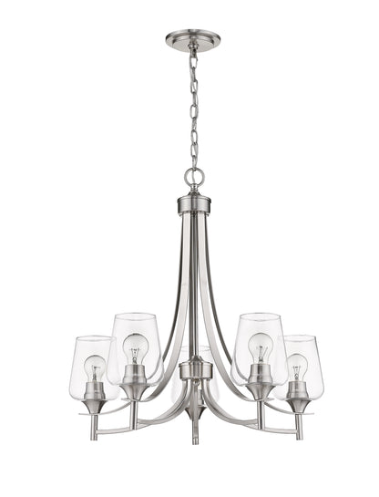 Joliet 5 Light Chandelier Brushed Nickel