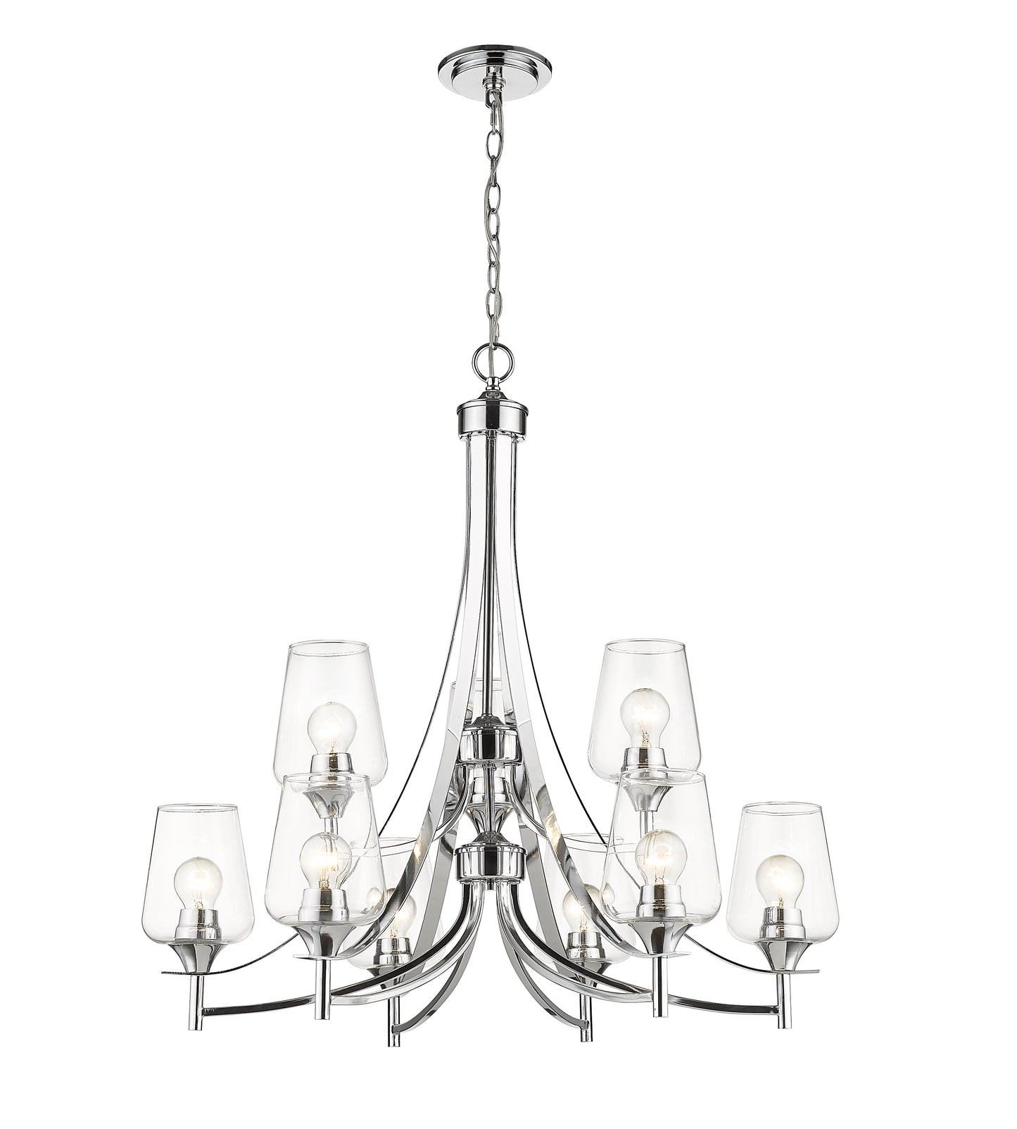Joliet 9 Light Chandelier Chrome
