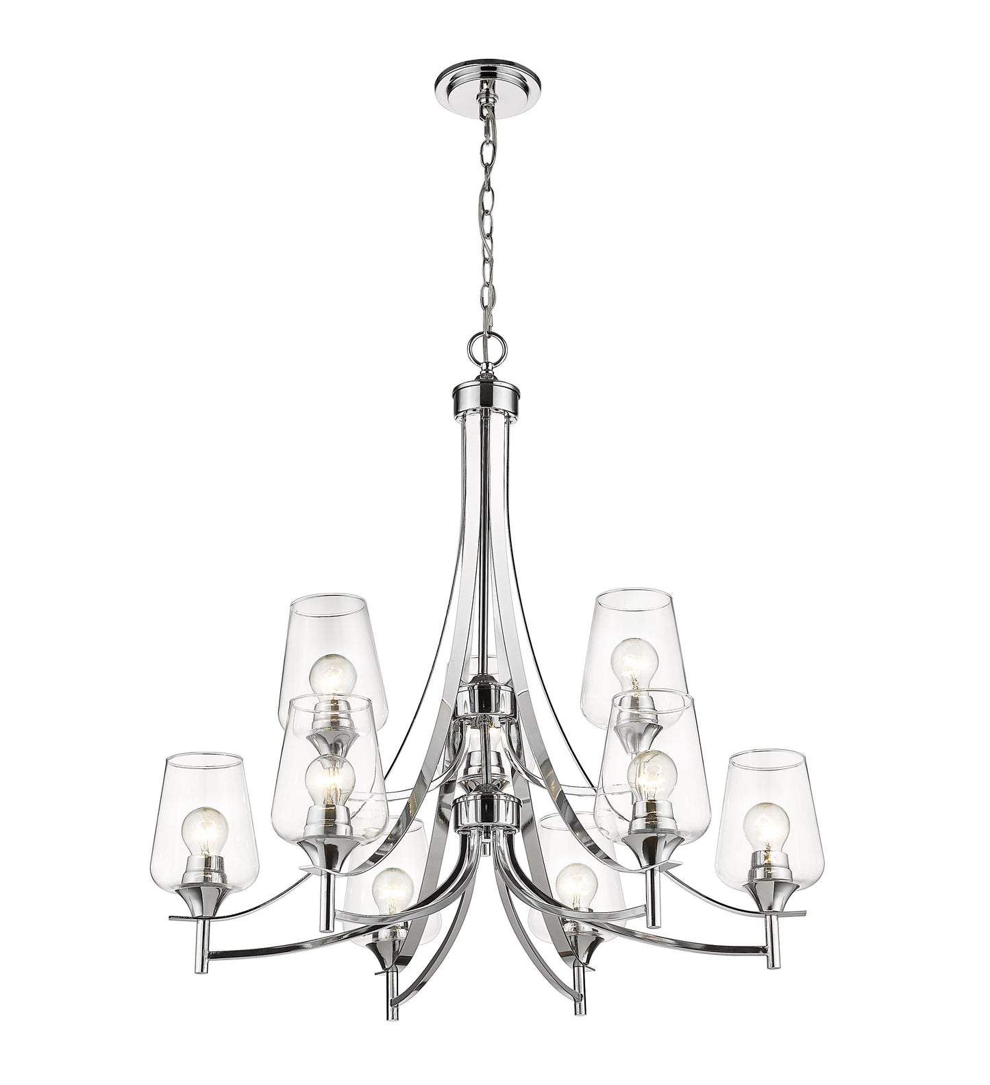 Joliet 9 Light Chandelier Chrome