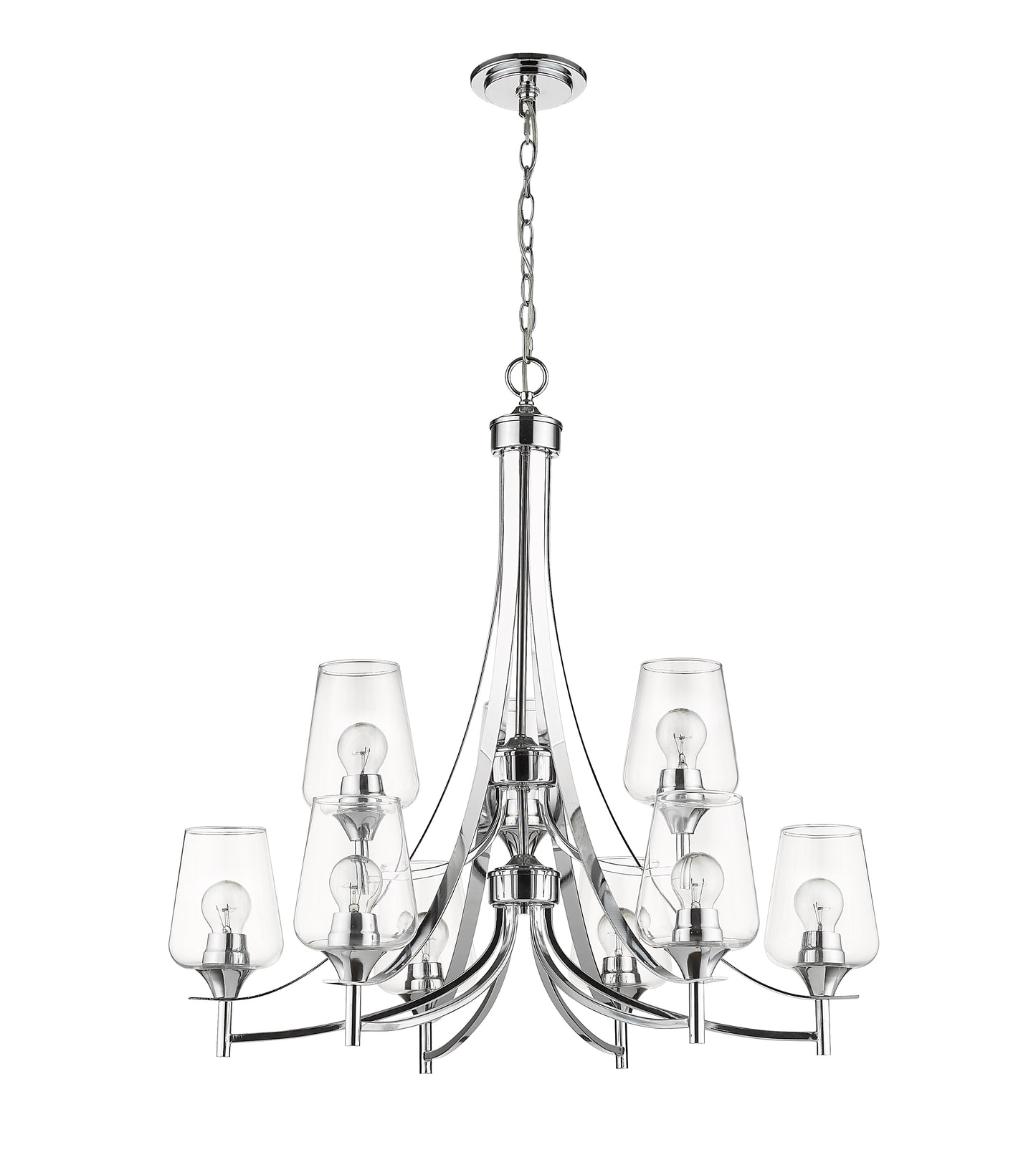 Joliet 9 Light Chandelier Chrome