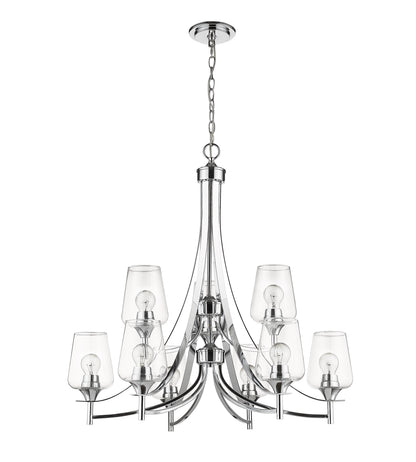 Joliet 9 Light Chandelier Chrome