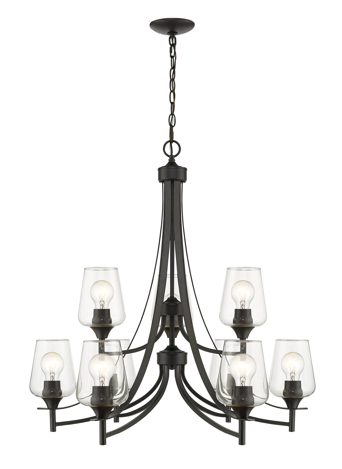Joliet 9 Light Chandelier Matte Black