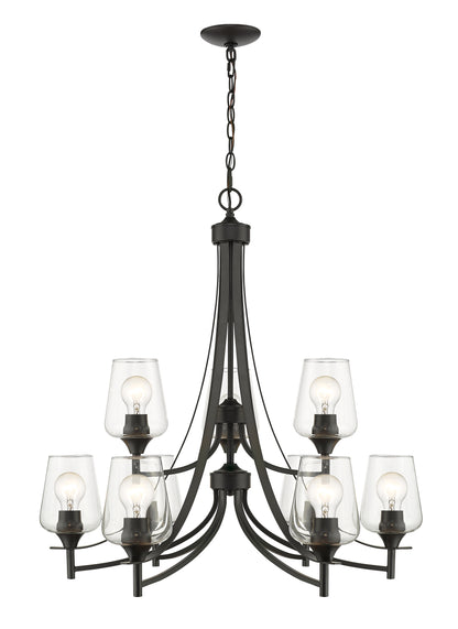 Joliet 9 Light Chandelier Matte Black