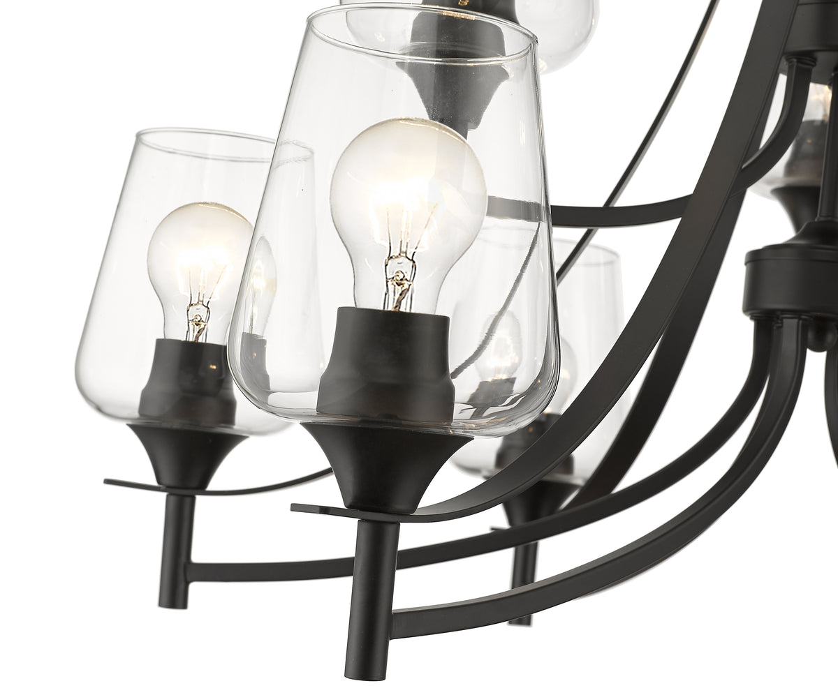 Joliet 9 Light Chandelier Matte Black