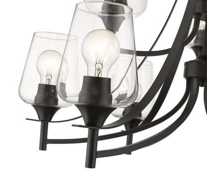 Joliet 9 Light Chandelier Matte Black