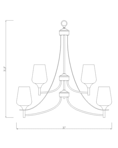 Joliet 9 Light Chandelier Matte Black
