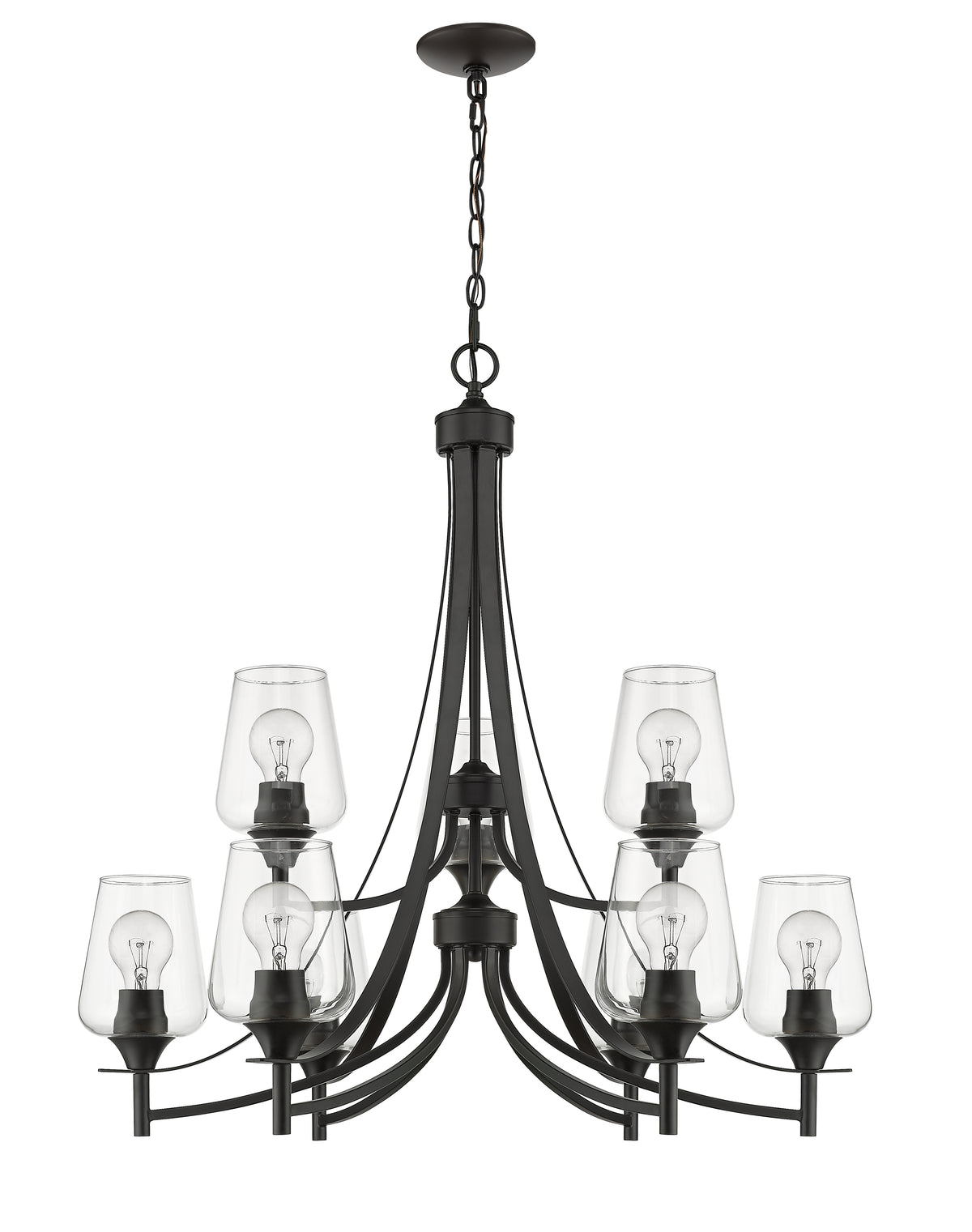 Joliet 9 Light Chandelier Matte Black
