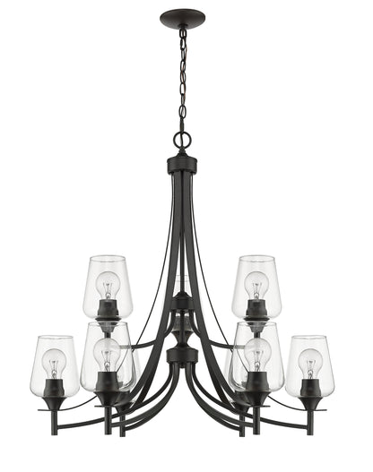 Joliet 9 Light Chandelier Matte Black