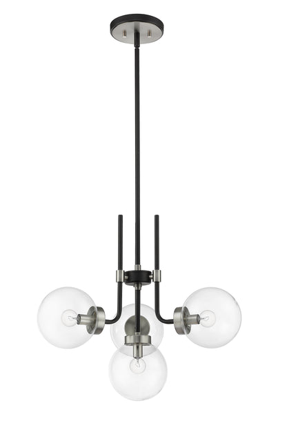 Parsons 4 Light Chandelier Matte Black + Brushed Nickel