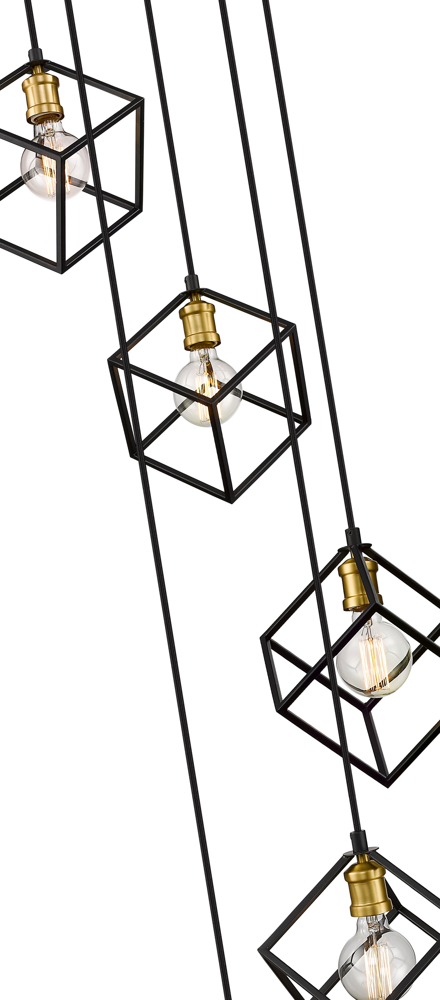 Vertical 5 Light Chandelier Bronze + Olde Brass
