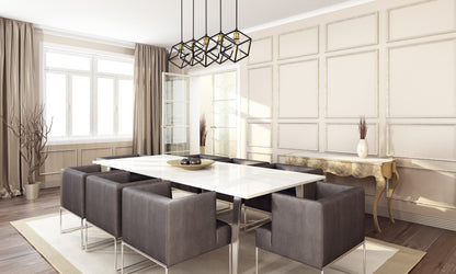 Vertical 5 Light Linear Chandelier Bronze + Olde Brass