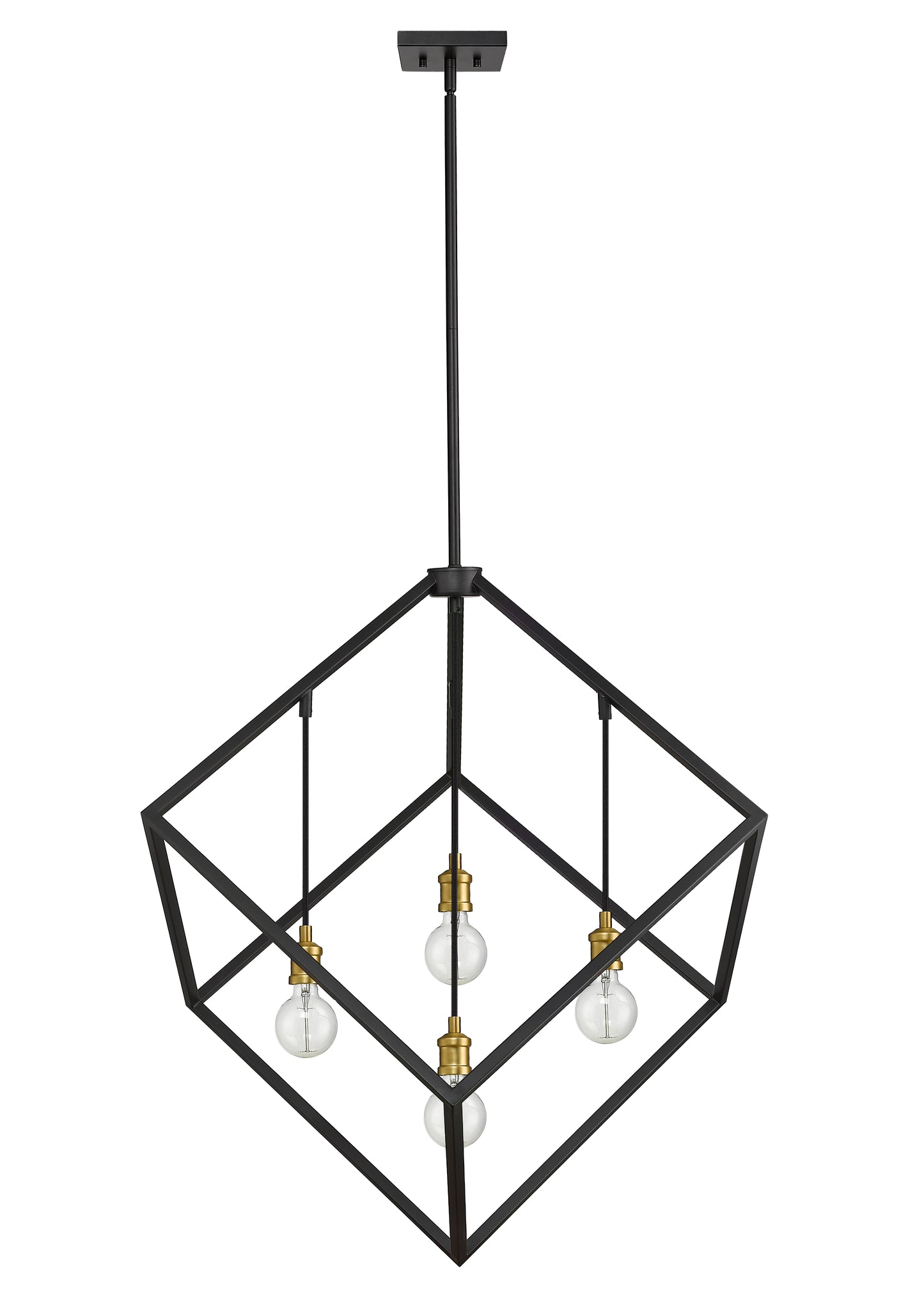 Vertical 4 Light Chandelier Bronze + Olde Brass