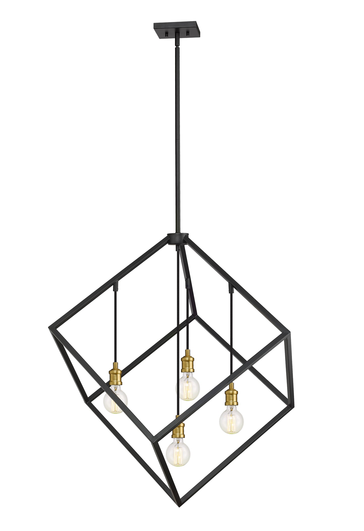 Vertical 4 Light Chandelier Bronze + Olde Brass