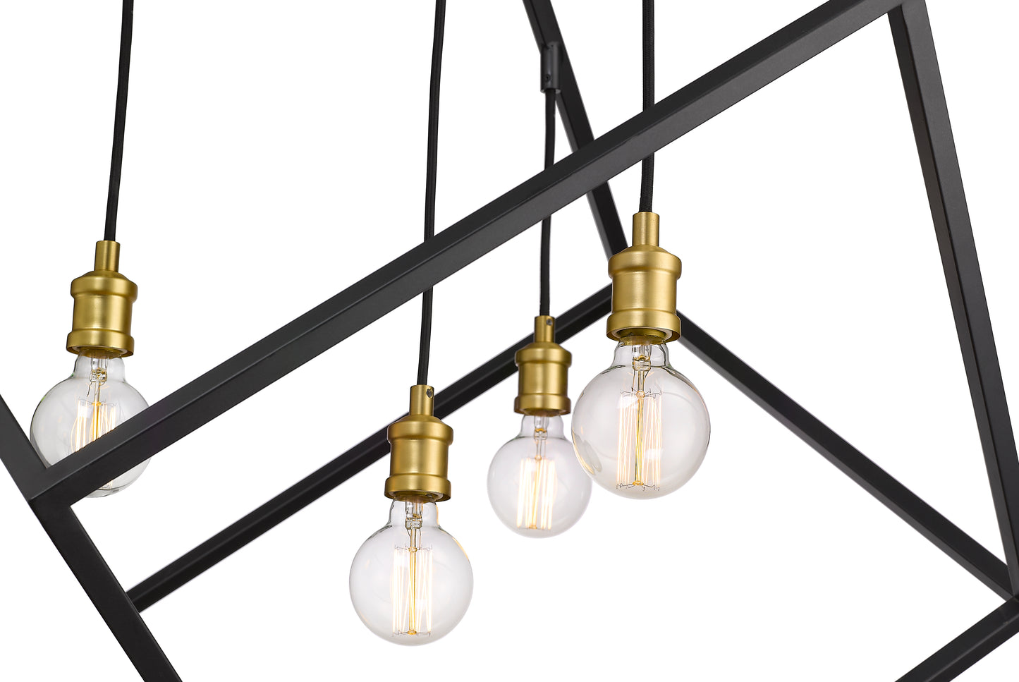 Vertical 4 Light Chandelier Bronze + Olde Brass