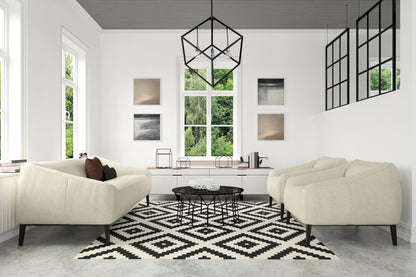 Vertical 4 Light Chandelier Matte Black + Brushed Nickel