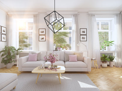 Vertical 4 Light Chandelier Matte Black + Brushed Nickel