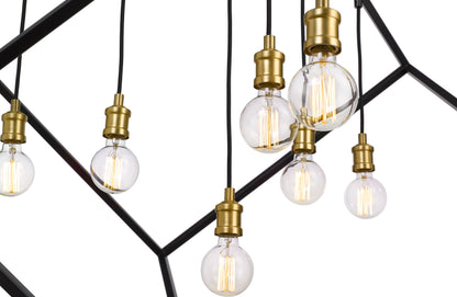 Vertical 7 Light Chandelier Bronze + Olde Brass