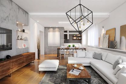 Vertical 7 Light Chandelier Bronze + Olde Brass