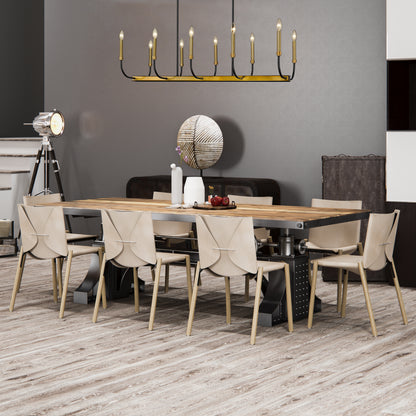 Haylie 10 Light Linear Chandelier Matte Black + Olde Brass