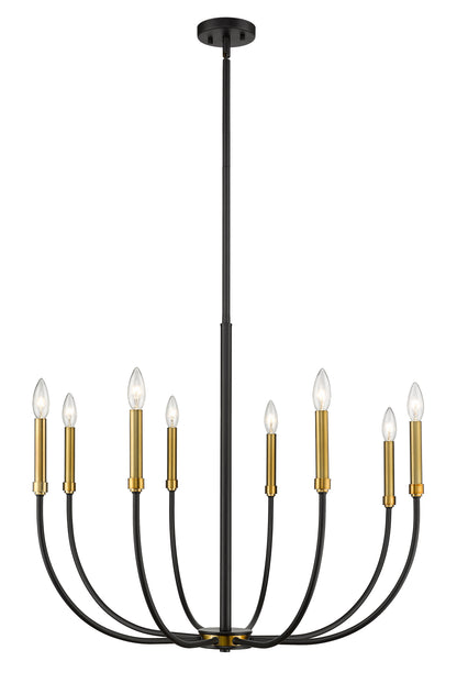 Haylie 8 Light Chandelier Matte Black + Olde Brass