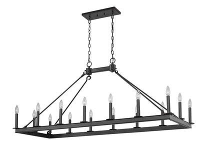 Barclay 16 Light Linear Chandelier Matte Black