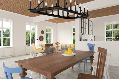 Barclay 16 Light Linear Chandelier Matte Black