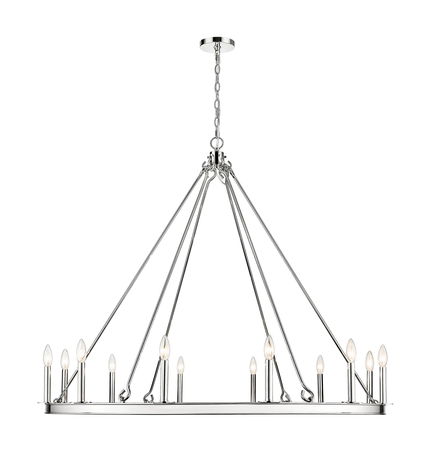 Barclay 12 Light Chandelier Polished Nickel