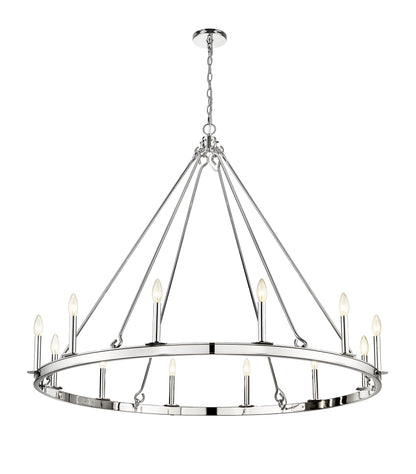 Barclay 12 Light Chandelier Polished Nickel
