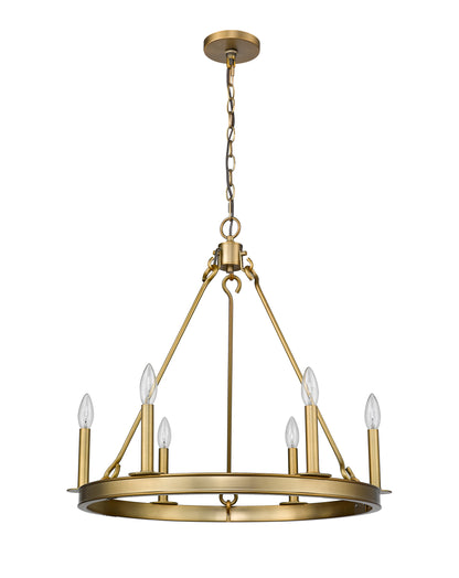 Barclay 6 Light Chandelier Olde Brass