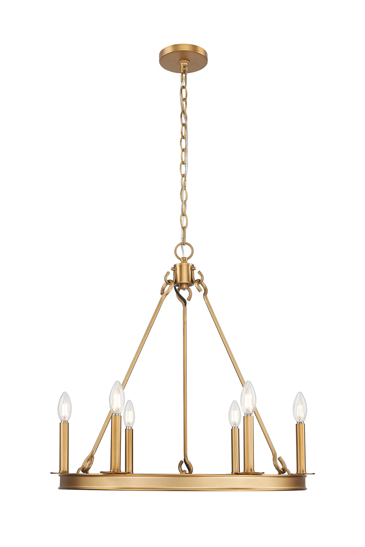 Barclay 6 Light Chandelier Rubbed Brass