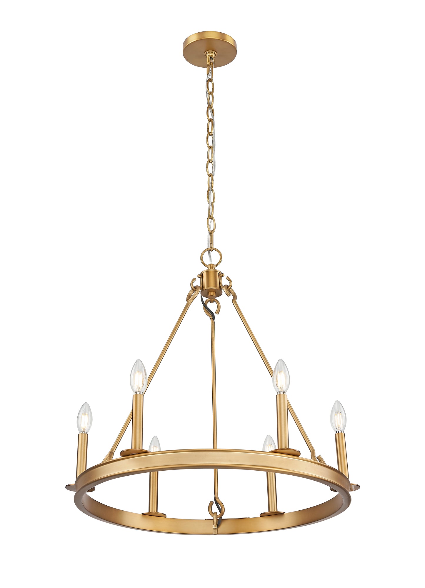 Barclay 6 Light Chandelier Rubbed Brass