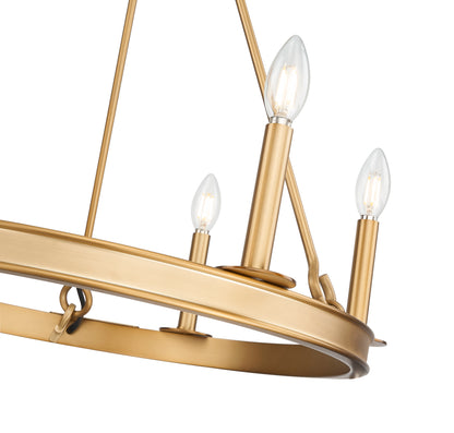 Barclay 6 Light Chandelier Rubbed Brass