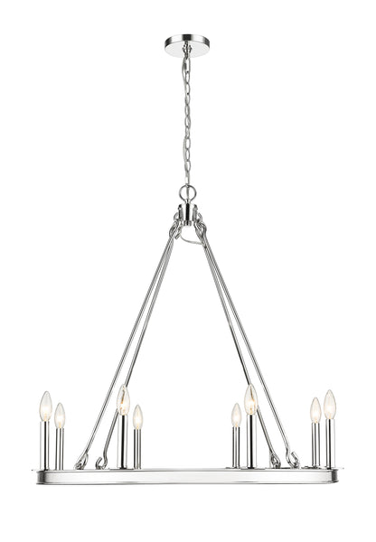 Barclay 8 Light Chandelier Polished Nickel