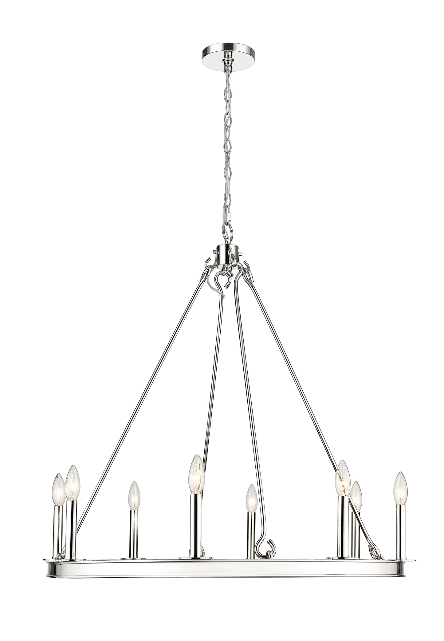 Barclay 8 Light Chandelier Polished Nickel