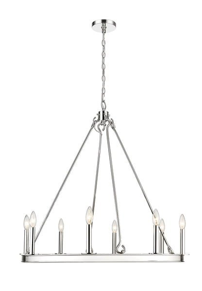 Barclay 8 Light Chandelier Polished Nickel