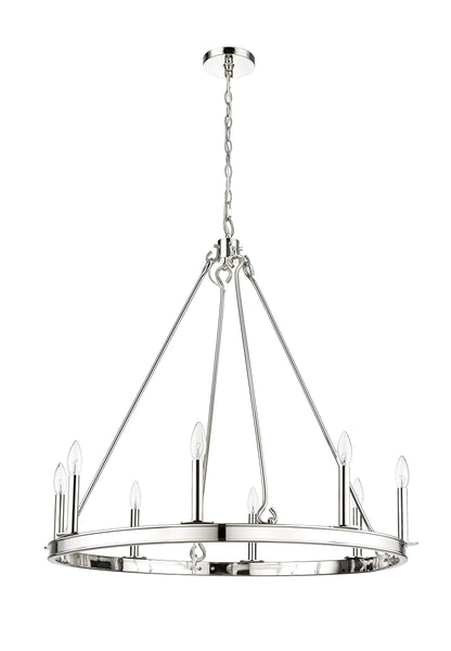 Barclay 8 Light Chandelier Polished Nickel
