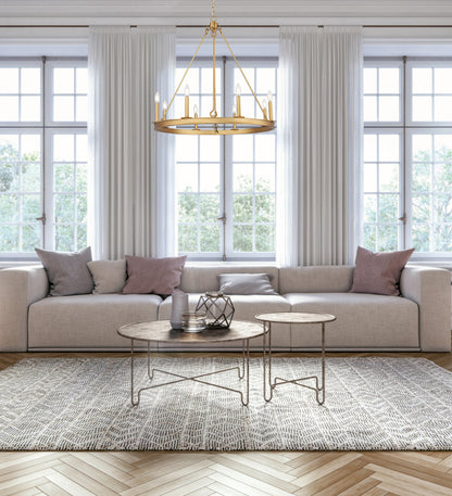 Barclay 8 Light Chandelier Rubbed Brass