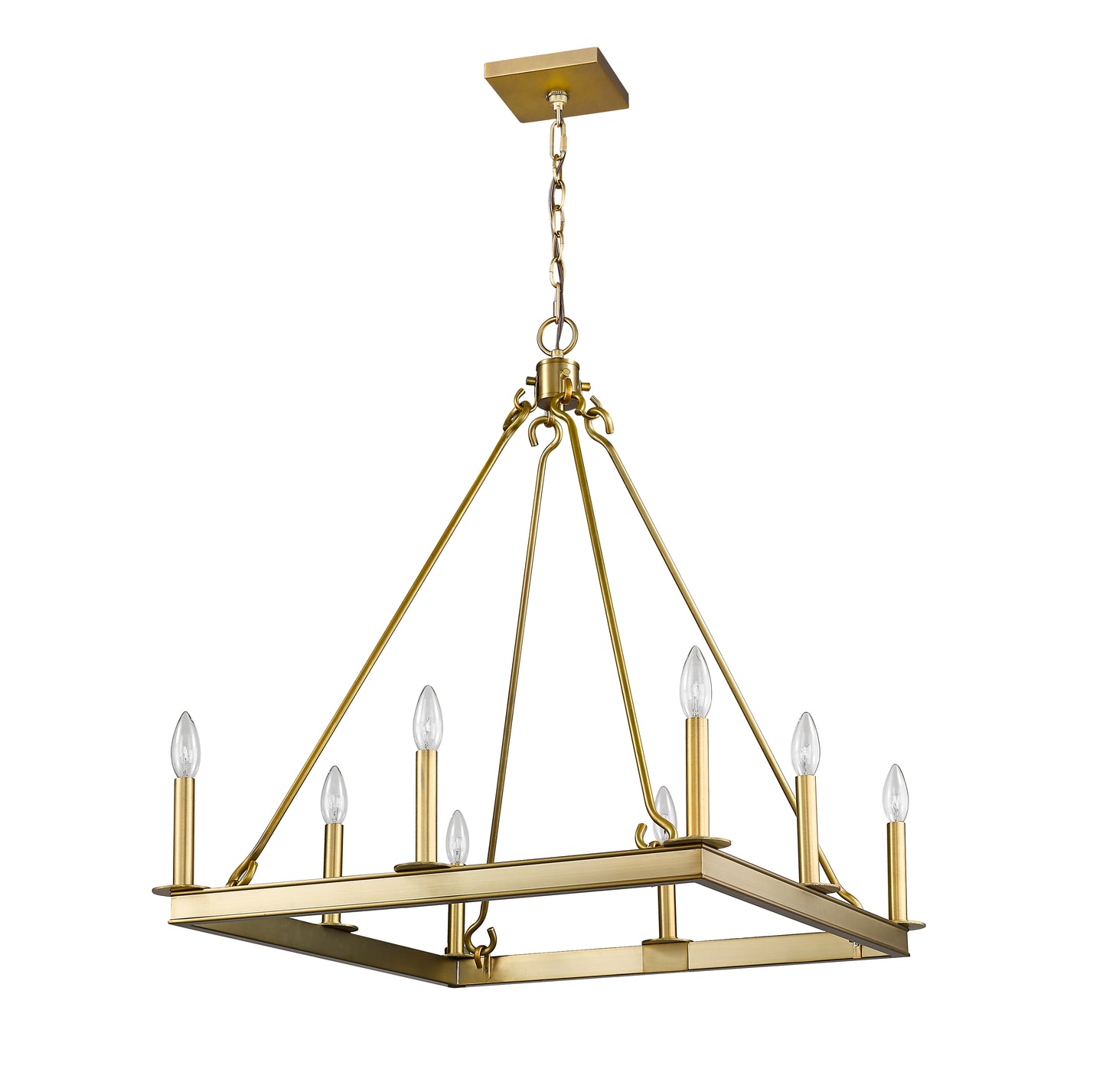 Barclay 8 Light Chandelier Olde Brass