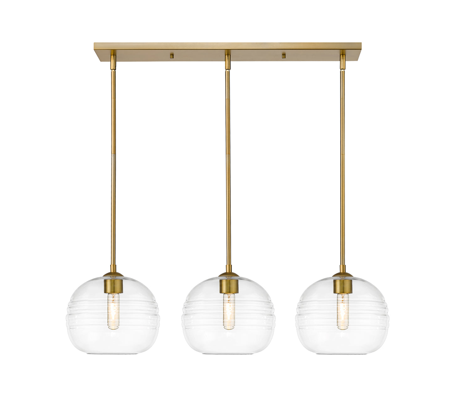 Harmony 3 Light Linear Chandelier Olde Brass
