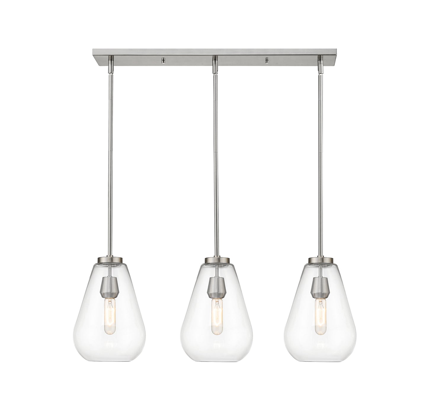 Ayra 3 Light Linear Chandelier Brushed Nickel