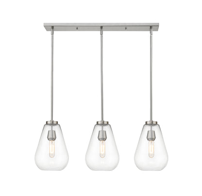 Ayra 3 Light Linear Chandelier Brushed Nickel
