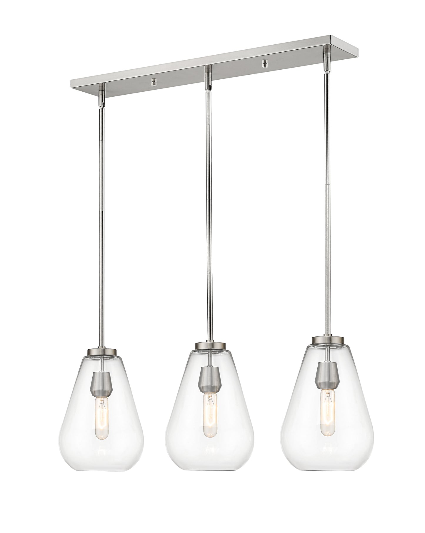 Ayra 3 Light Linear Chandelier Brushed Nickel