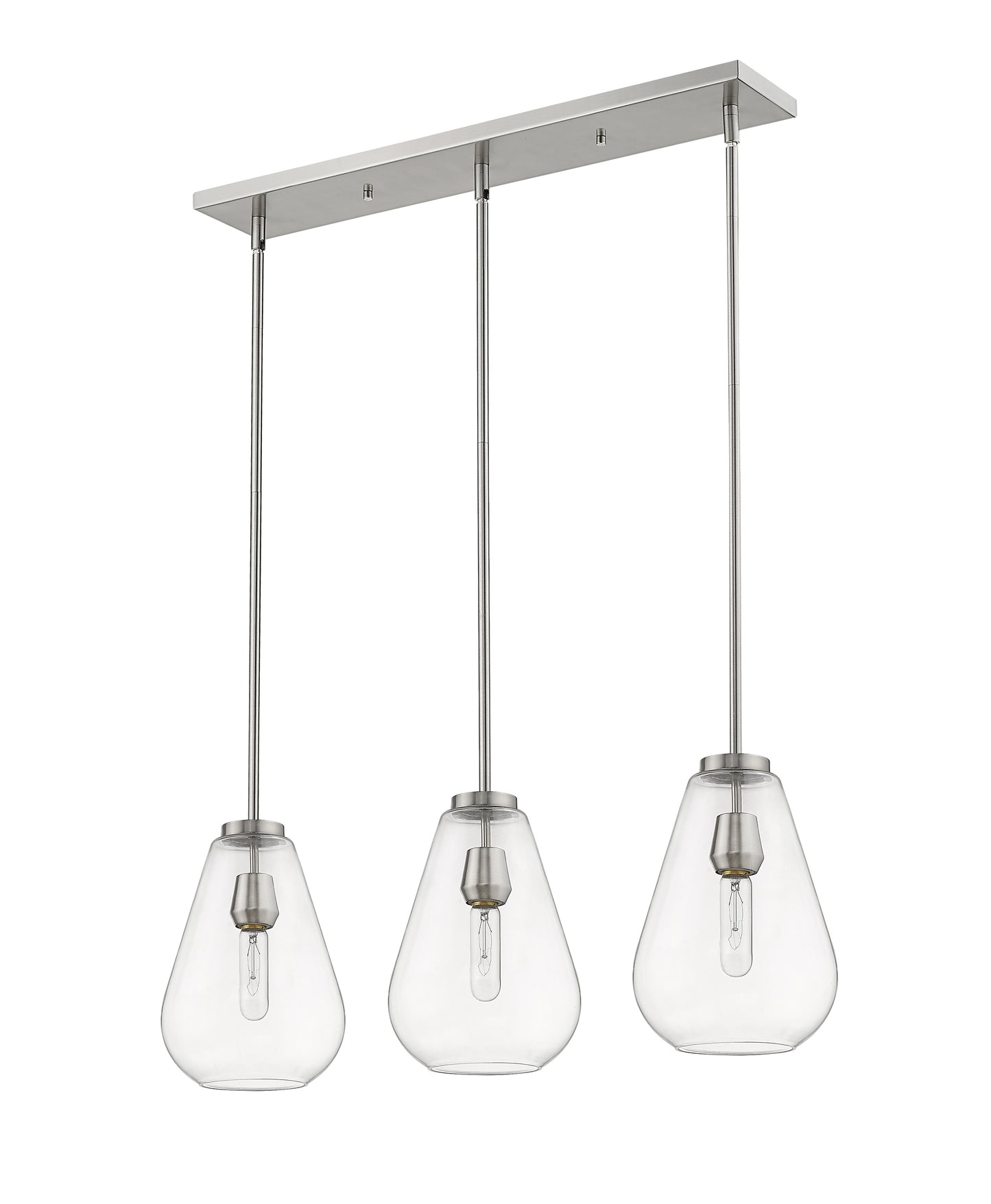 Ayra 3 Light Linear Chandelier Brushed Nickel