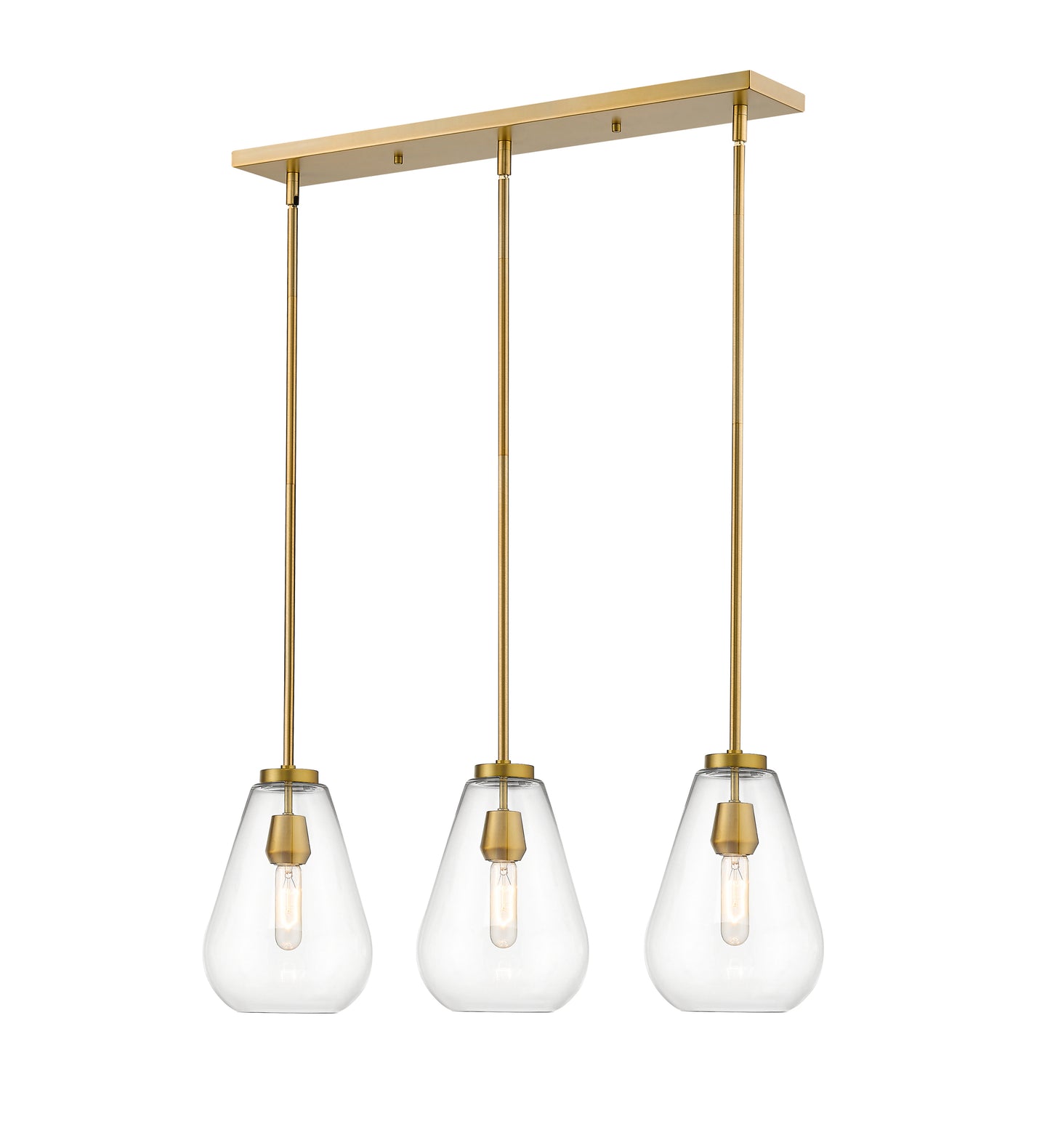 Ayra 3 Light Linear Chandelier Olde Brass
