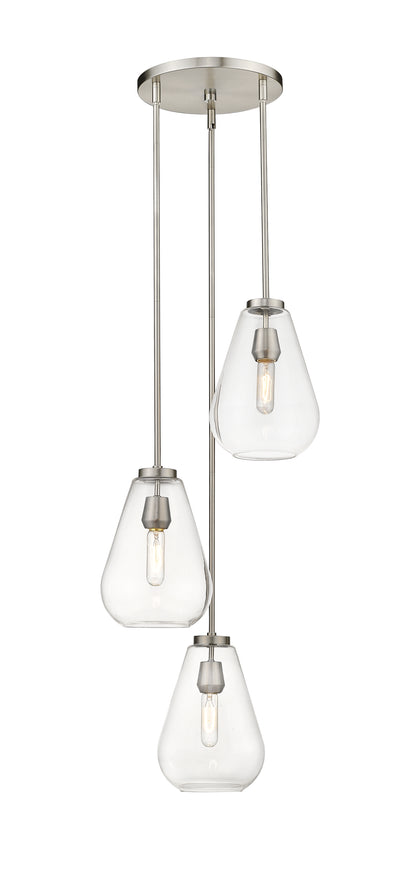 Ayra 3 Light Chandelier Brushed Nickel