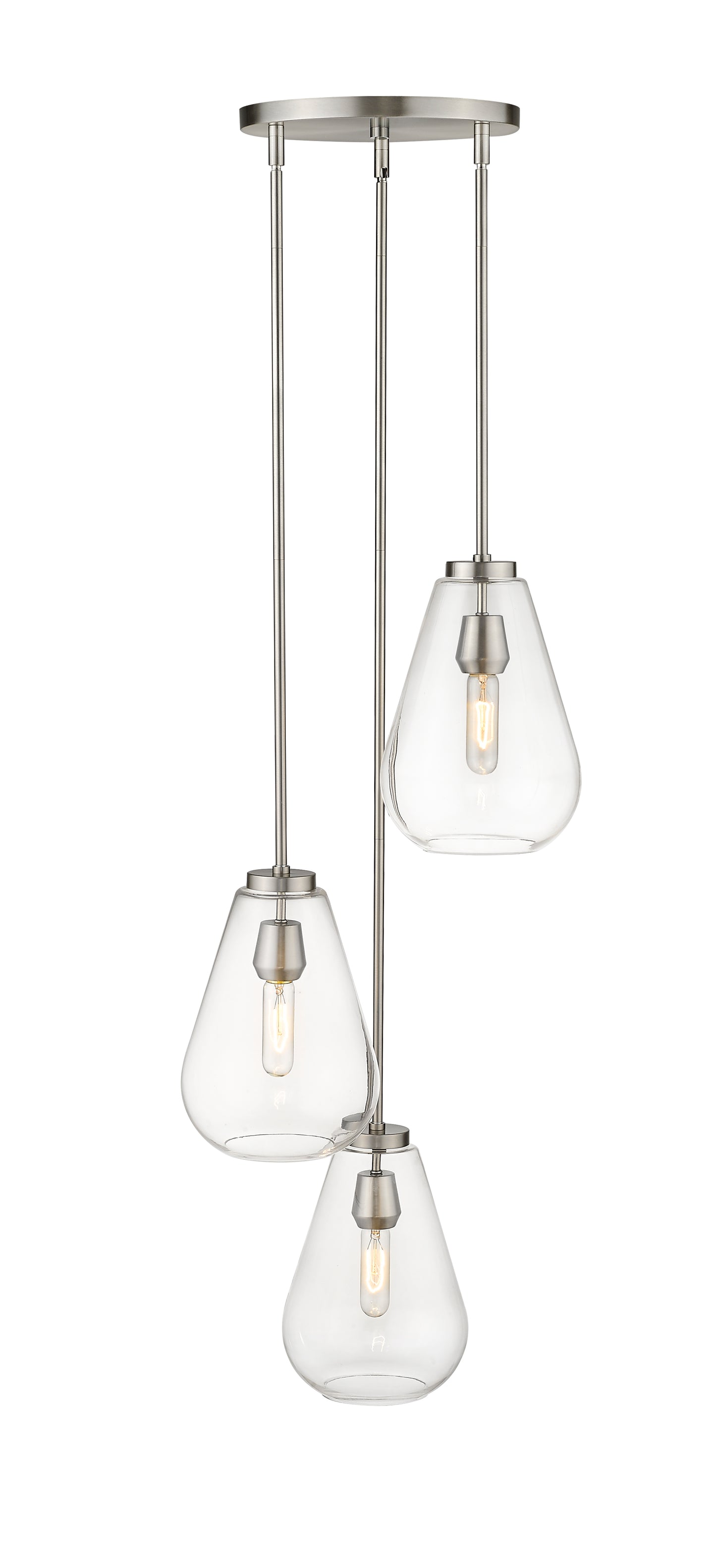 Ayra 3 Light Chandelier Brushed Nickel