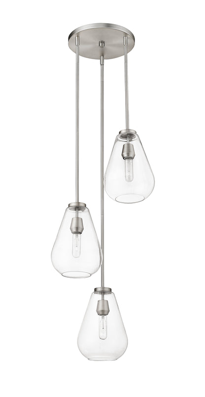 Ayra 3 Light Chandelier Brushed Nickel