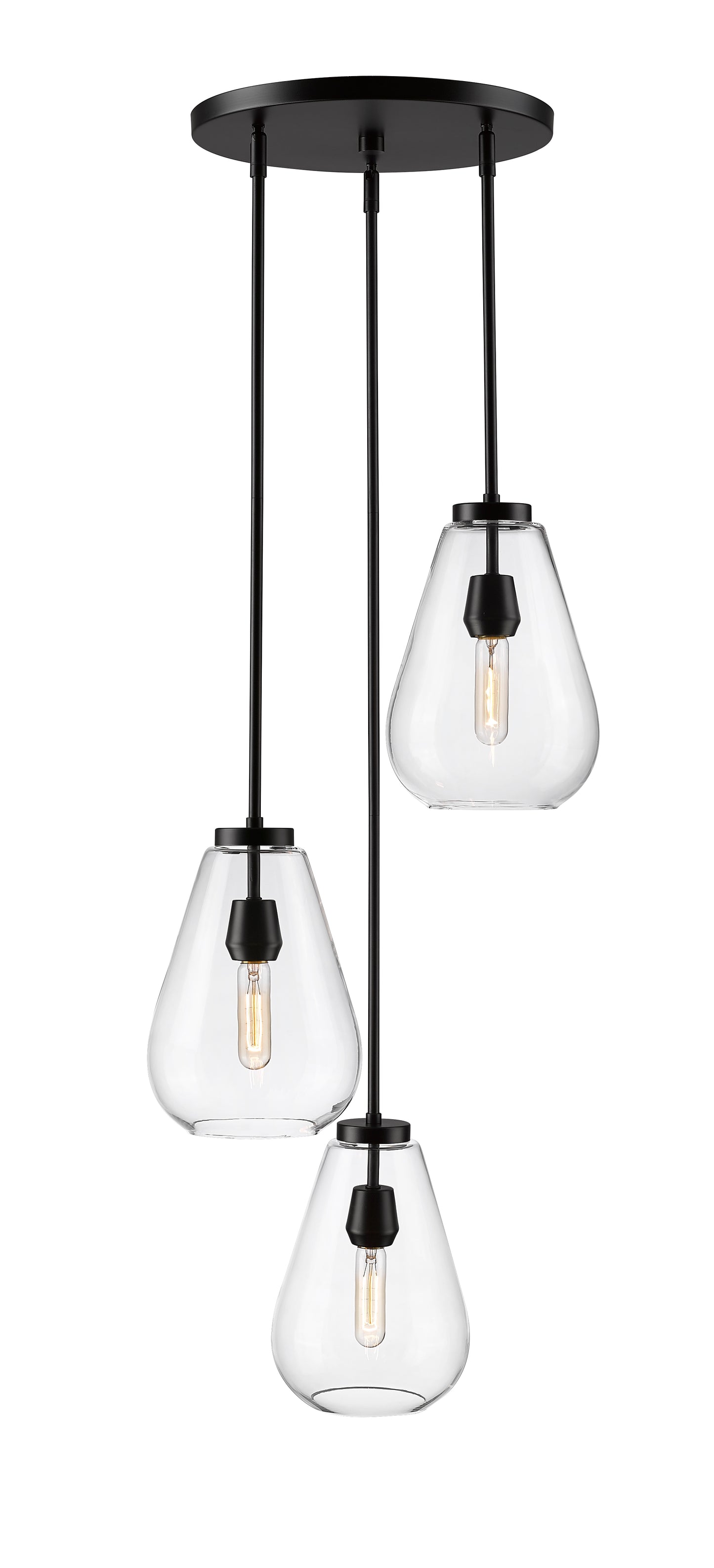 Ayra 3 Light Chandelier Matte Black